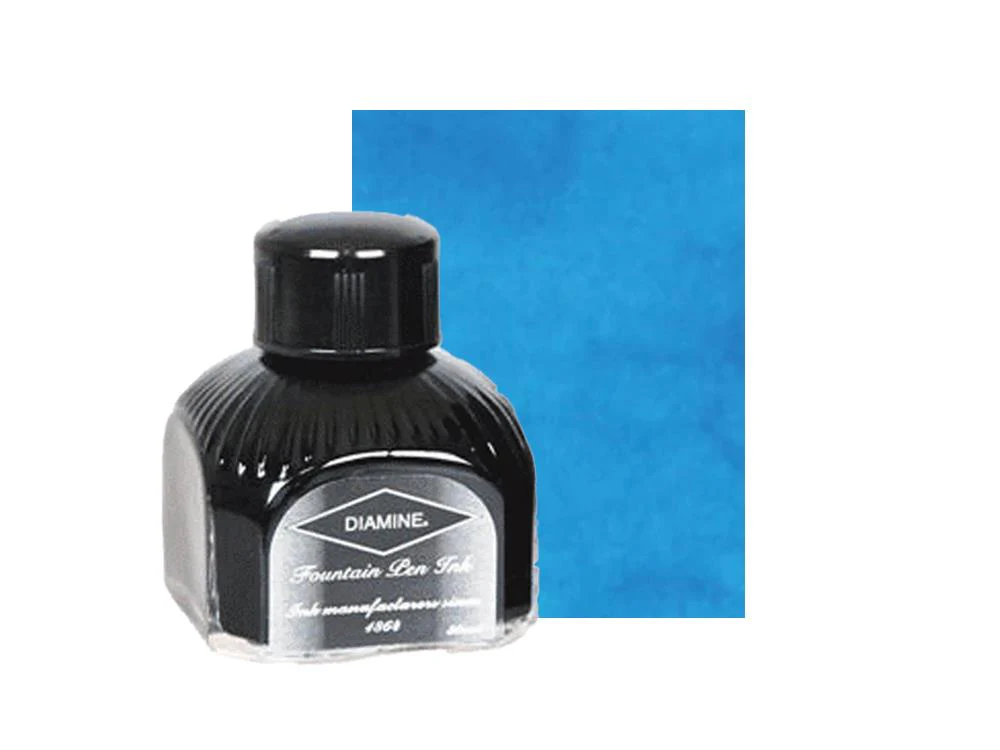 Diamine Ink Bottle Havasu Turquoise, 80ml, Italyan crystal bottle - Image 2
