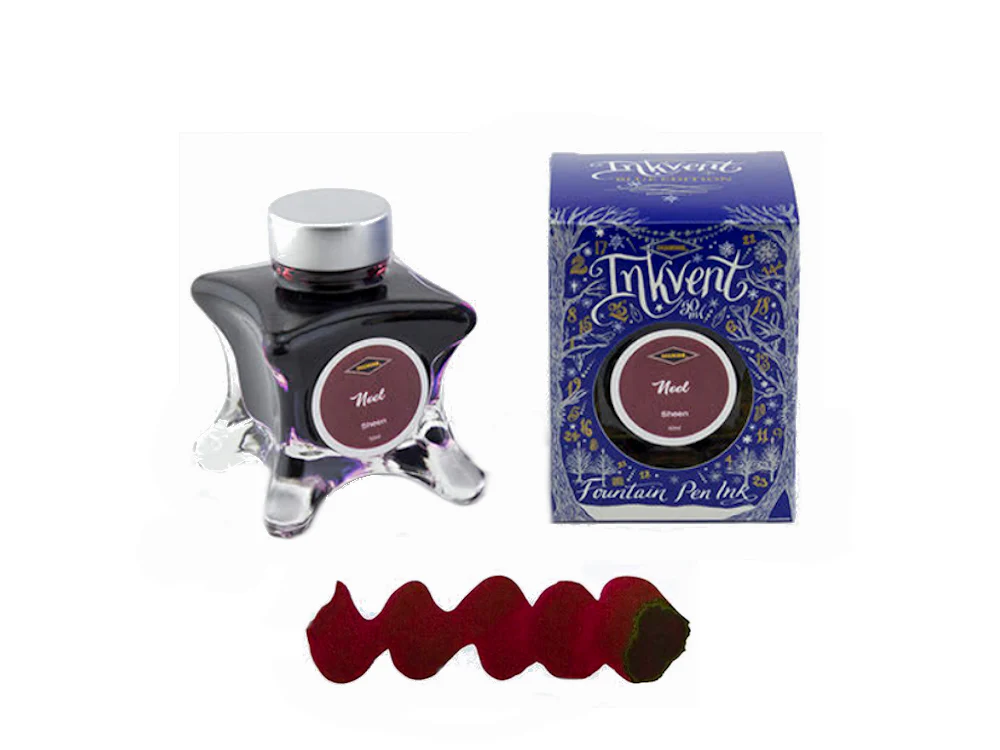 Diamine Ink Bottle Noel, Ink Vent Blue, 50ml, Red - Image 2