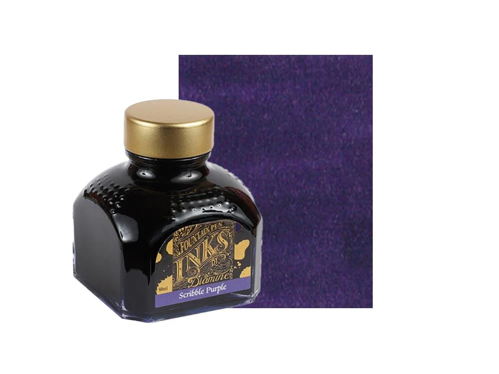 Diamine Ink Bottle Scribble Purple, 80ml, Italyan crystal bottle - Image 2