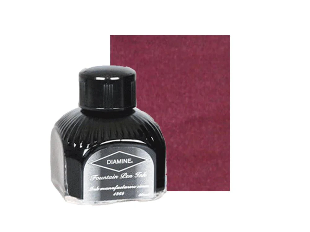 Diamine Ink Bottle Tyrian Purple, 80ml.,  Italyan crystal bottle - Image 2