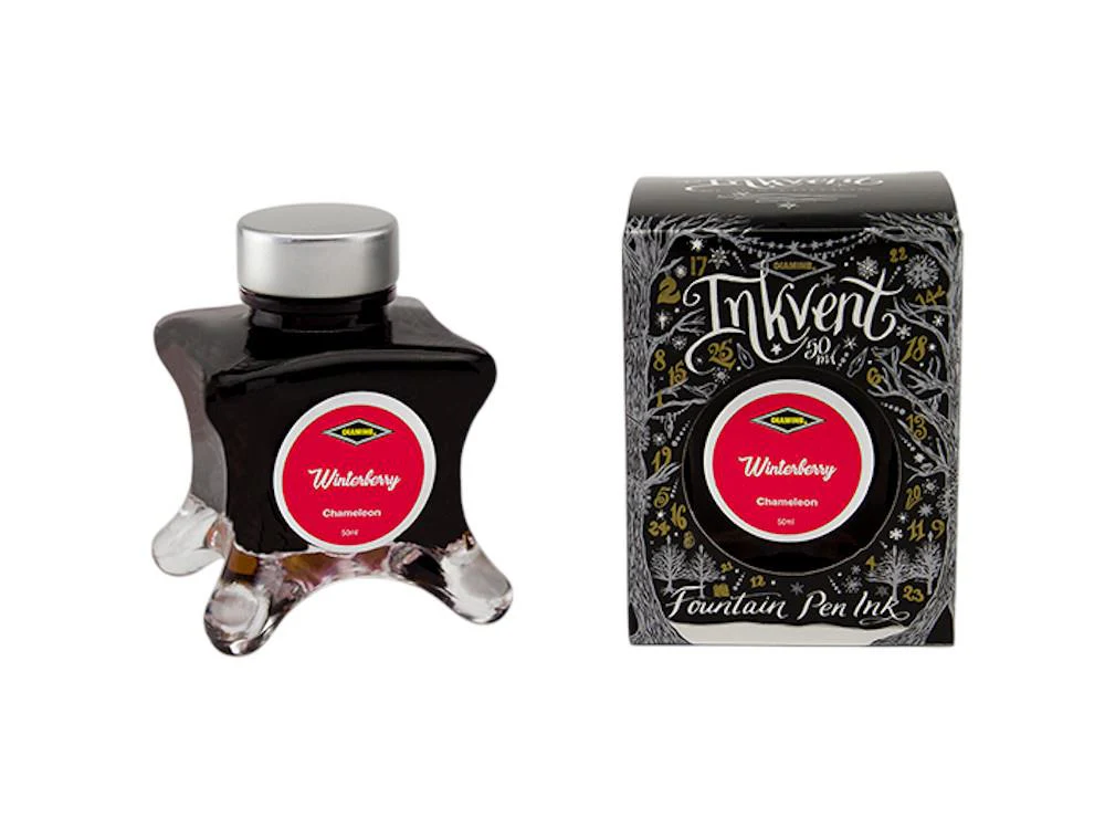 Diamine Ink Vent Black Chamaelon Winterberry Ink Bottle, 50ml, Red - Image 2