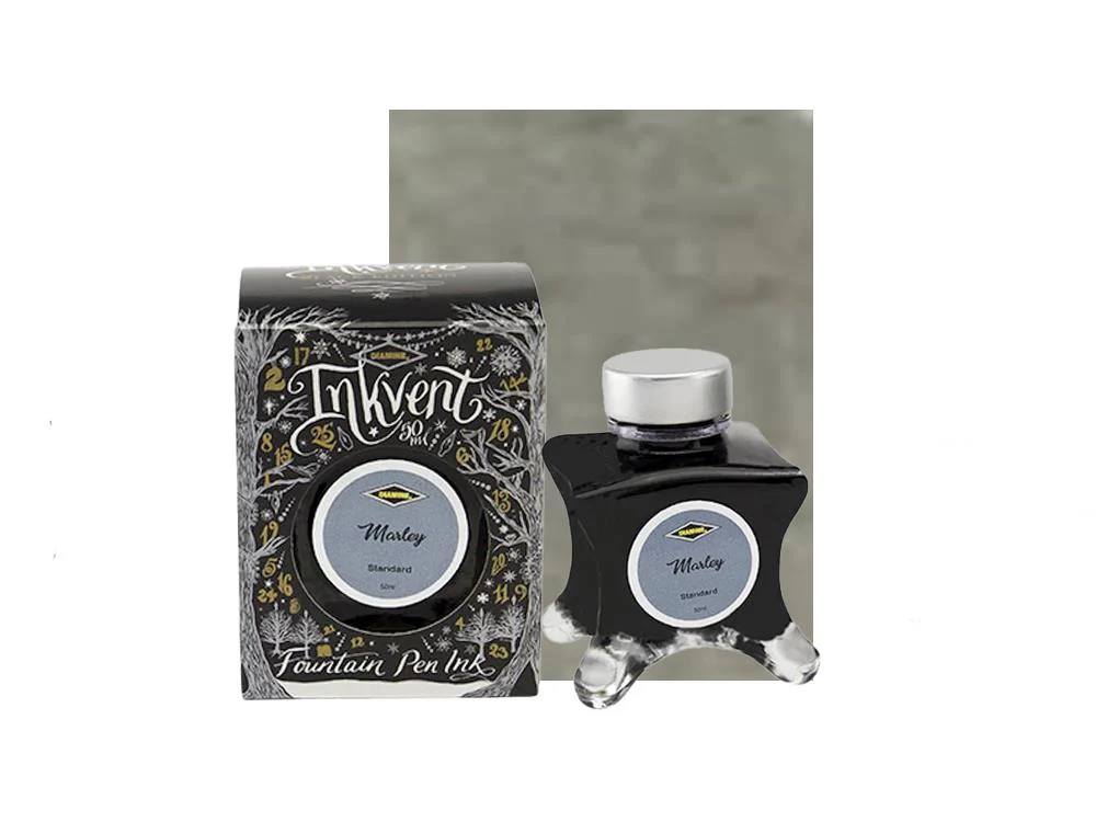 Diamine Ink Vent Black Marley Ink Bottle Standard, 50ml, Grey - Image 2