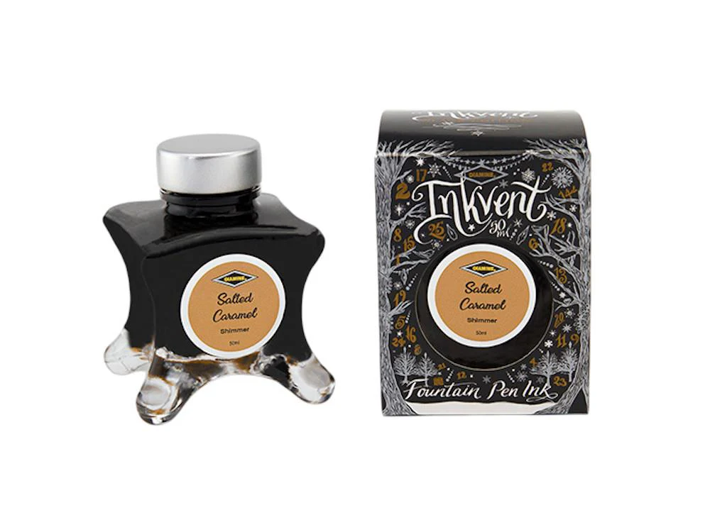 Diamine Ink Vent Black Shimmer Salted Caramel Ink Bottle, 50ml, Brown