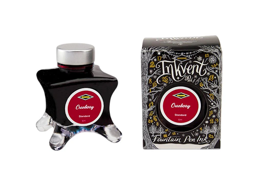 Diamine Ink Vent Black Standard Cranberry Ink Bottle, 50ml, Red, - Image 2