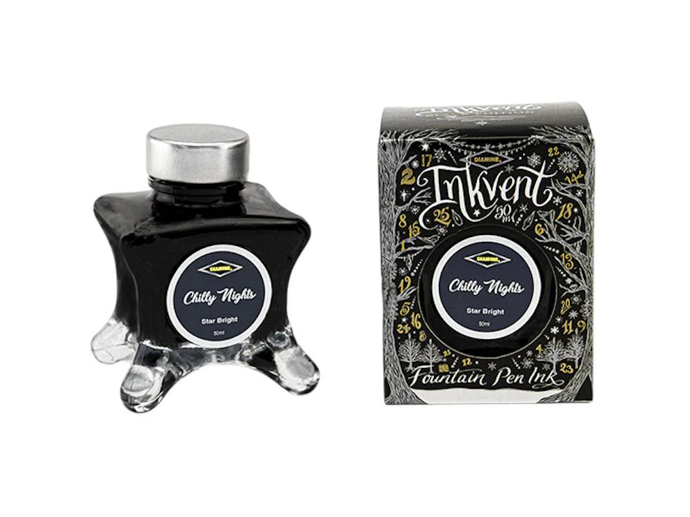 Diamine Ink Vent Black Star Bright Chilly Nights Ink Bottle, 50ml, Black - Image 2