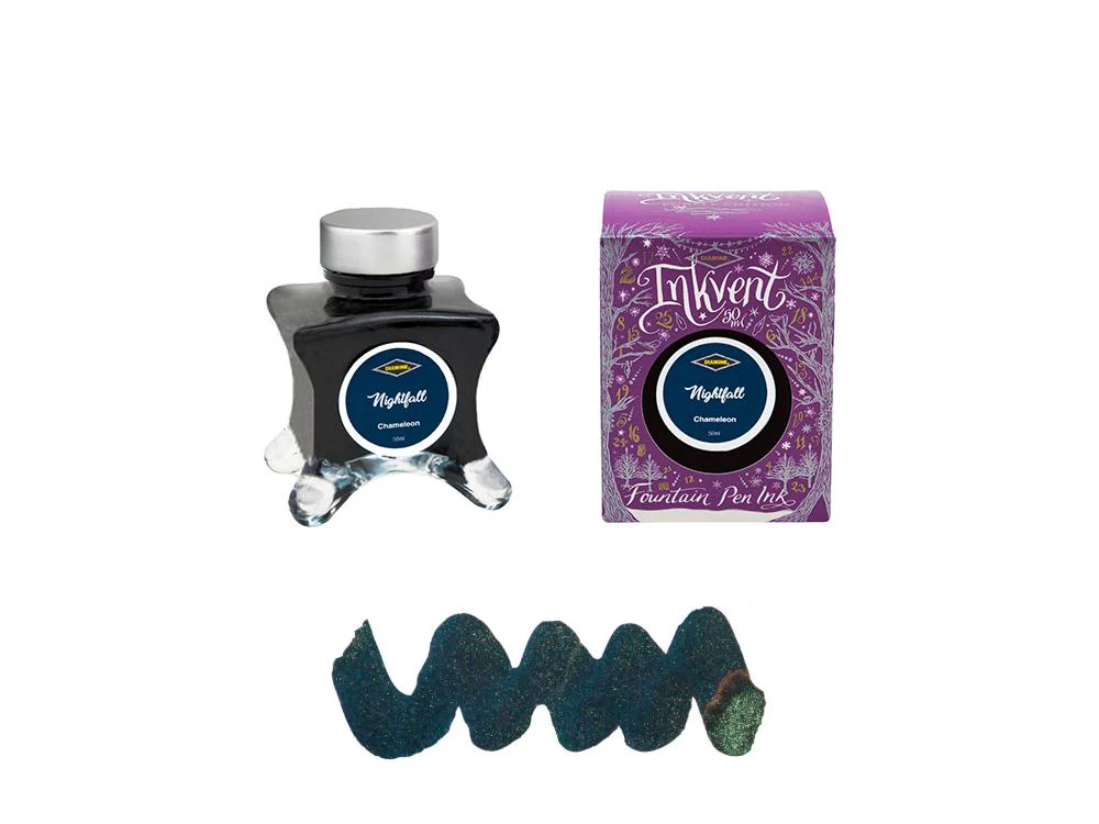Diamine Moon Beam Ink Vent Purple Ink Bottle , 50ml, Chamaleon, Blue - Image 2