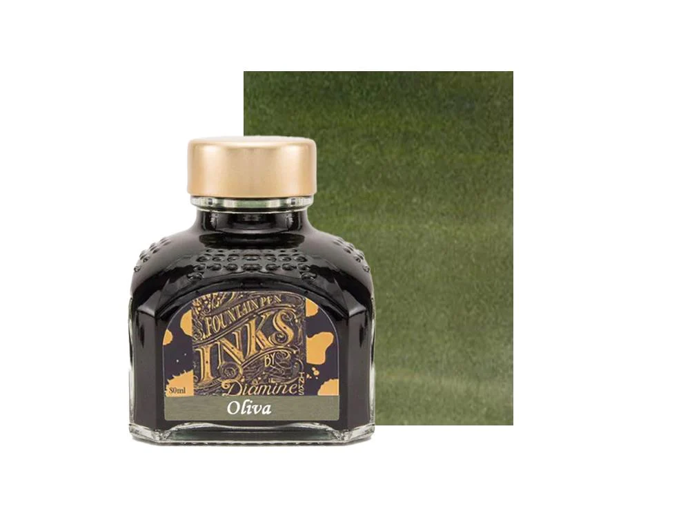 Diamine Oliva Ink Bottle, 80ml., Crystal, Special Edition - Image 2