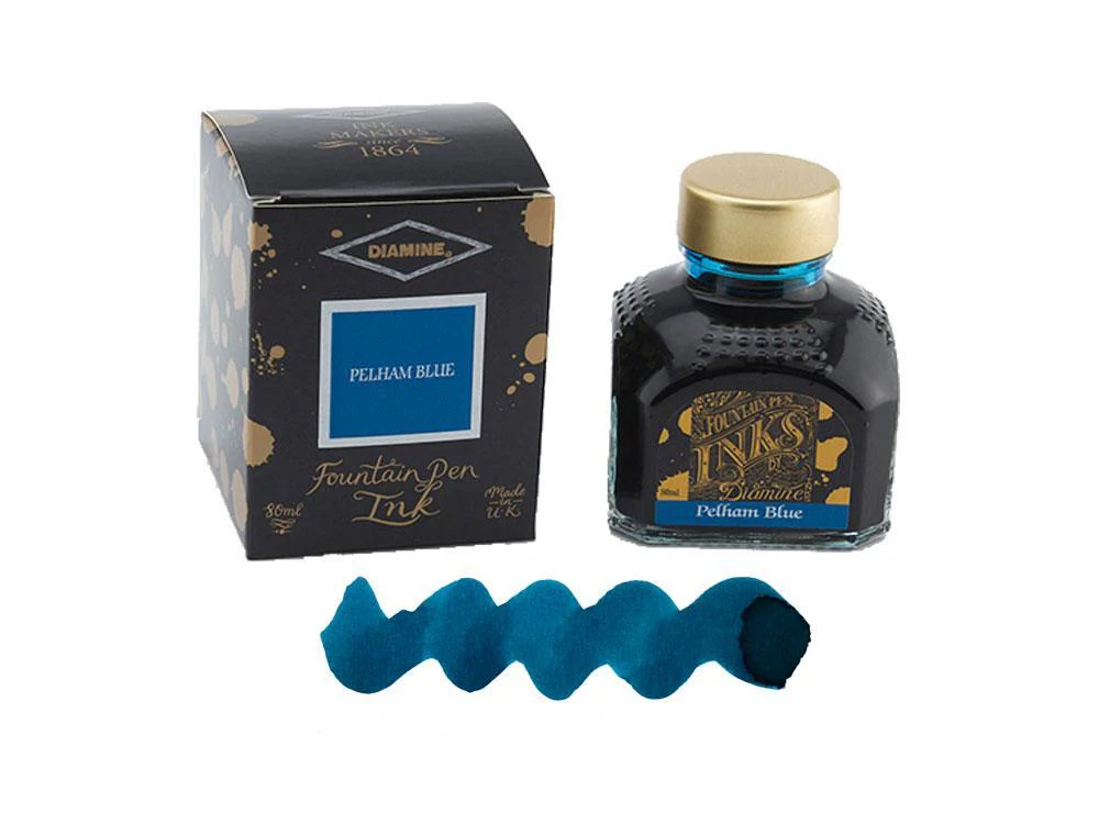 Diamine Pelham Blue Ink Bottle, 80ml., Crystal - Image 2