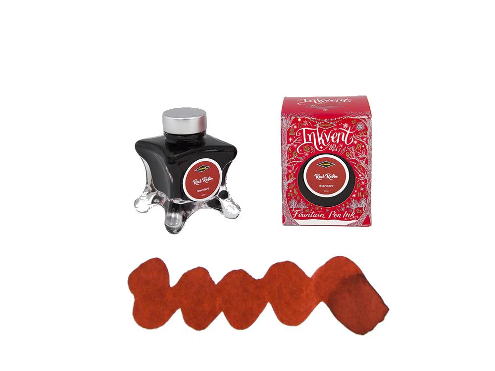 Diamine Red Robin Ink Vent Red Ink Bottle, 50ml, Red, Glass - Image 2
