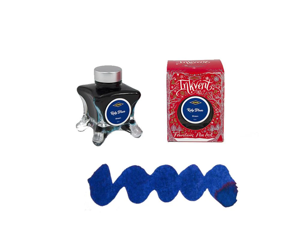 Diamine Ruby Blue Ink Vent Red Ink Bottle, 50ml, Blue, Glass - Image 2