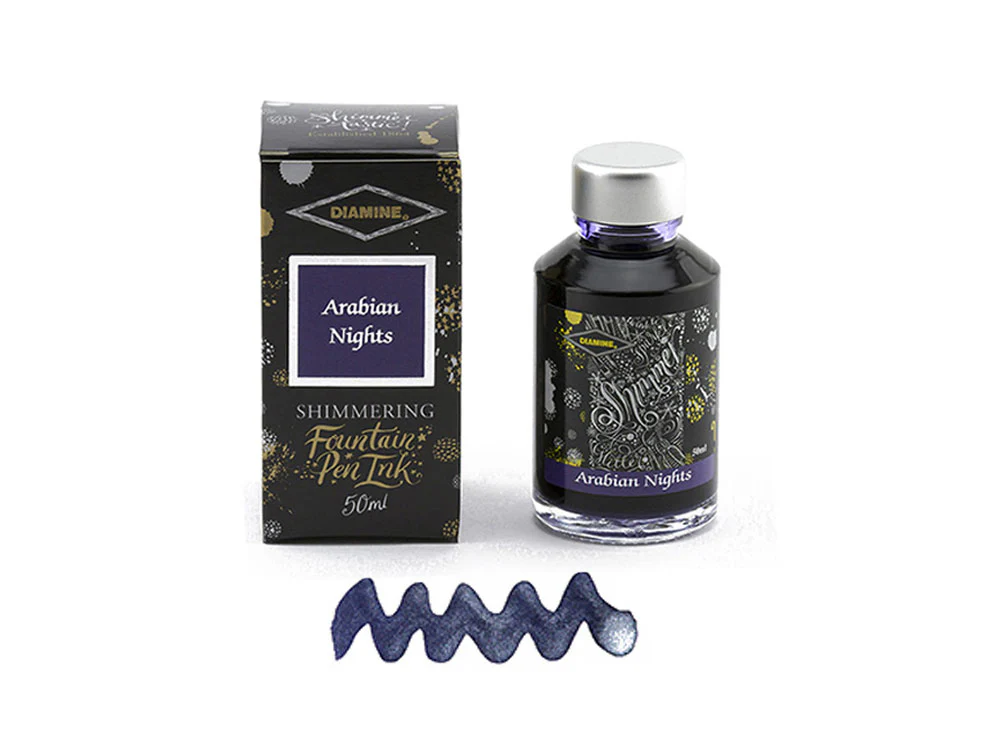 Diamine Shimmering Arabian Nights Ink Bottle, 50ml., Crystal - Image 2
