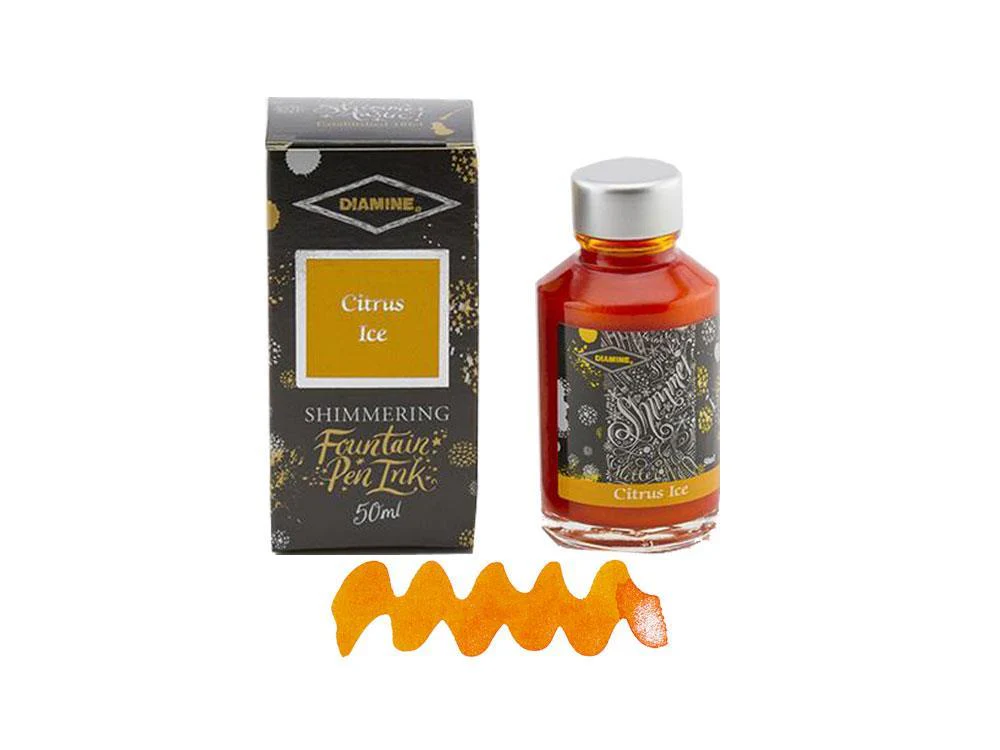 Diamine Shimmering Citrus Ice Ink Bottle, 50ml., Glass - Image 2