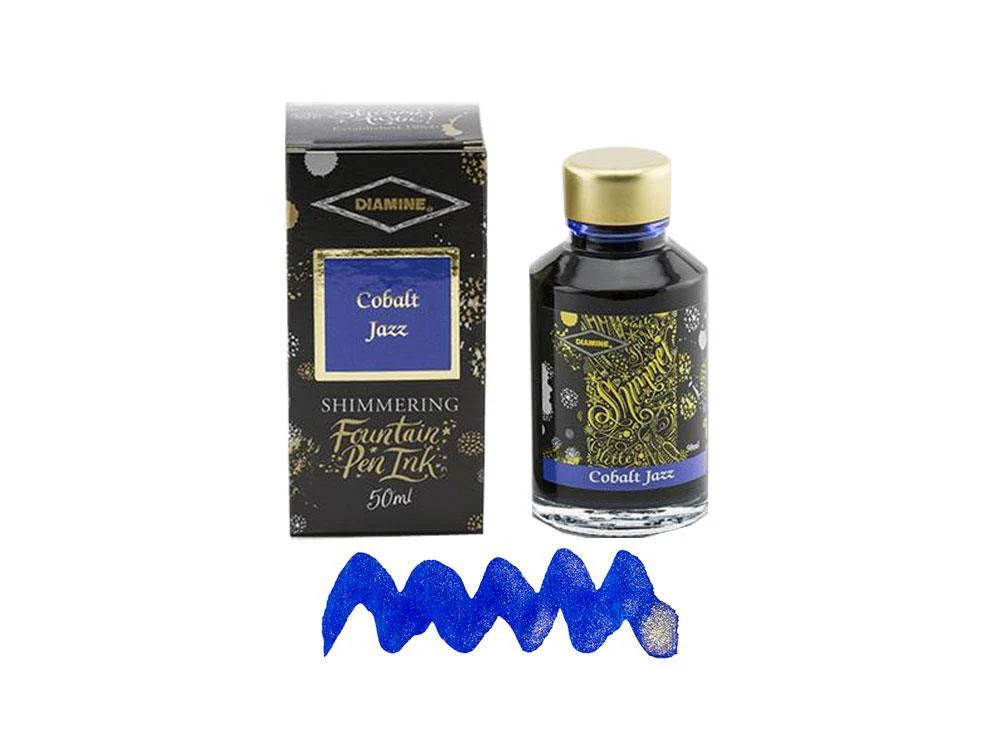 Diamine Shimmering Cobalt Jazz Ink Bottle, 50ml., Crystal - Image 2