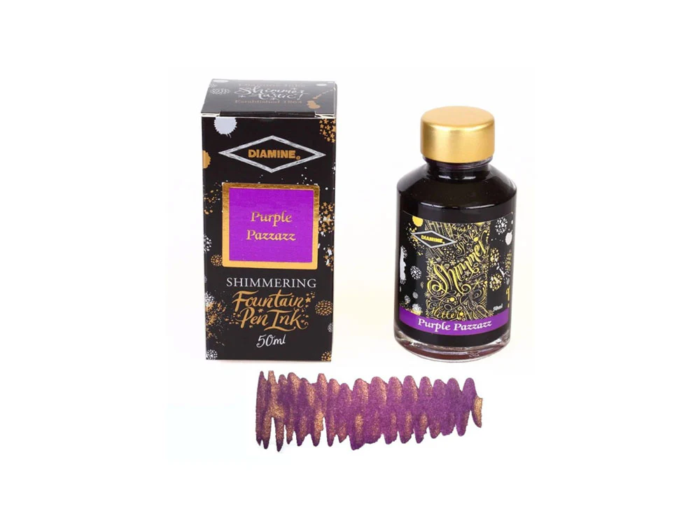 Diamine Shimmering Purple Pazzazz Ink Bottle, 50ml, Crystal - Image 2