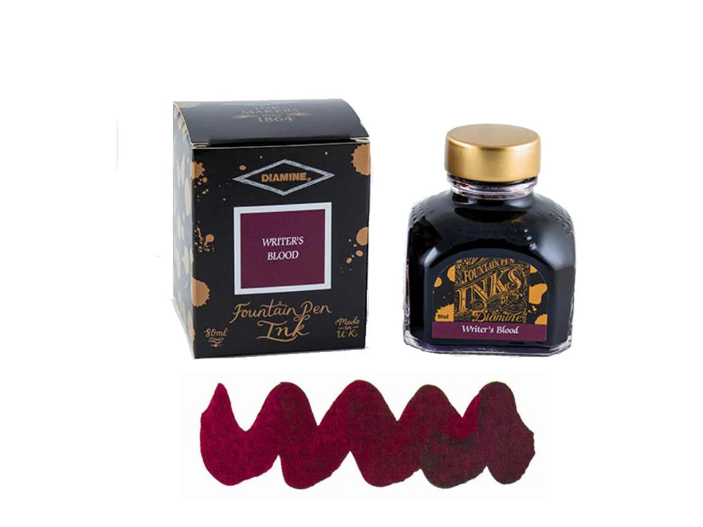 Diamine Writers Blood Ink Bottle, 80ml., Red, Crystal - Image 2