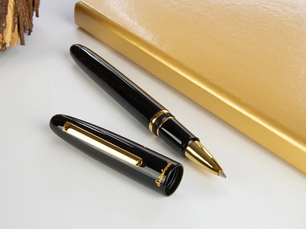 Esterbrook Estie Ebony Rollerball pen, Black Resin, Black, Gold plated, E117 - Image 9