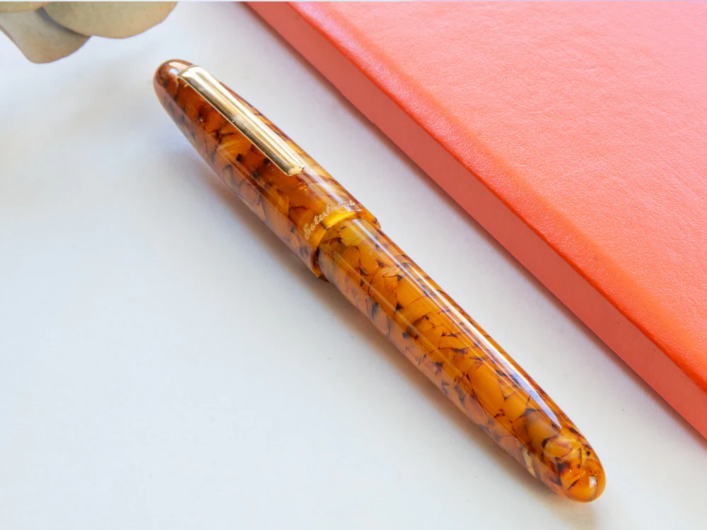 Esterbrook Estie Honeycomb Rollerball pen, Resin, Amber, Gold plated, E427 - Image 3