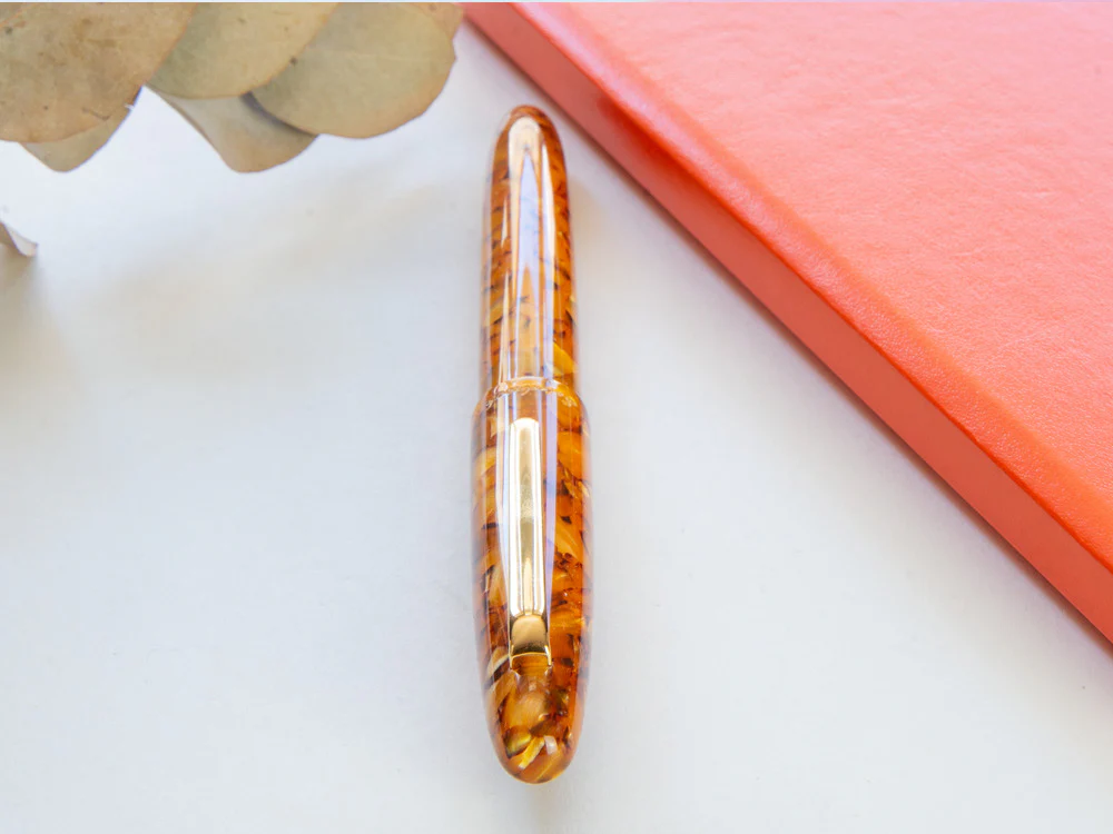Esterbrook Estie Honeycomb Rollerball pen, Resin, Amber, Gold plated, E427 - Image 6