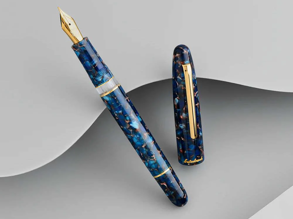 Esterbrook Estie Nouveau Bleu Fountain Pen, Piston, Gold plated, ENB256 - Image 4