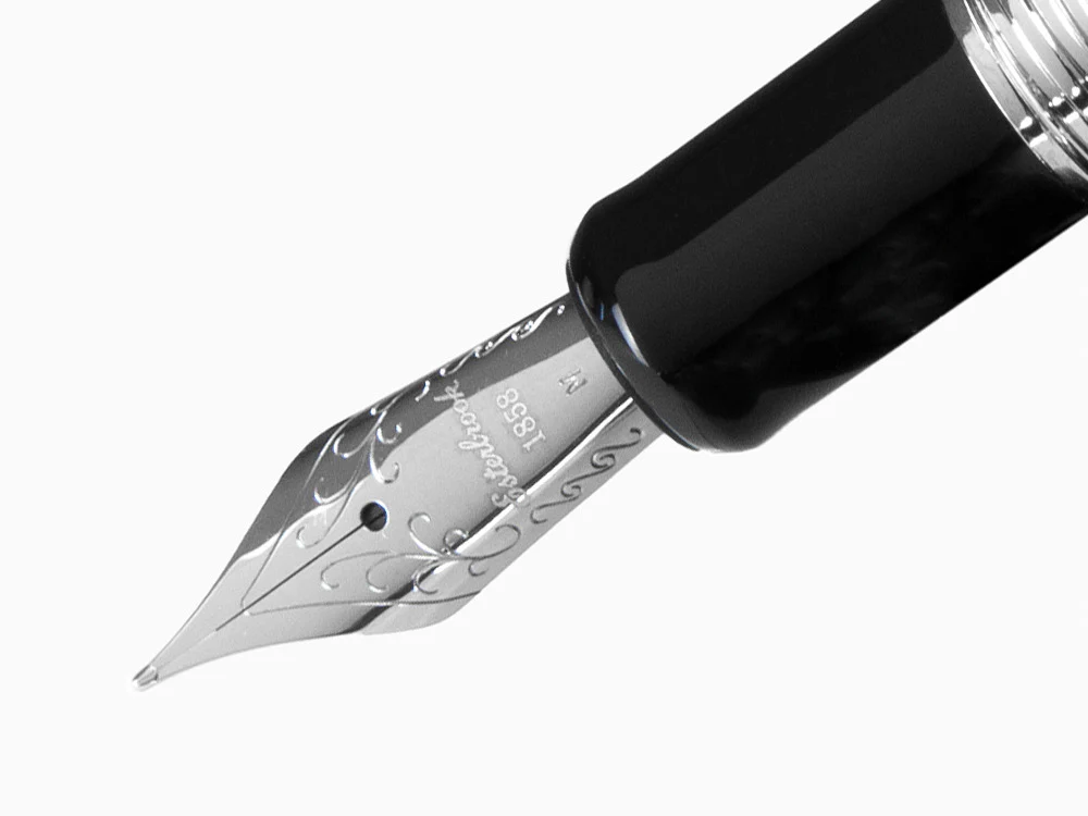 Esterbrook Estie Oversize Ebony Fountain Pen, Black, Chrome Trim, E166 - Image 5