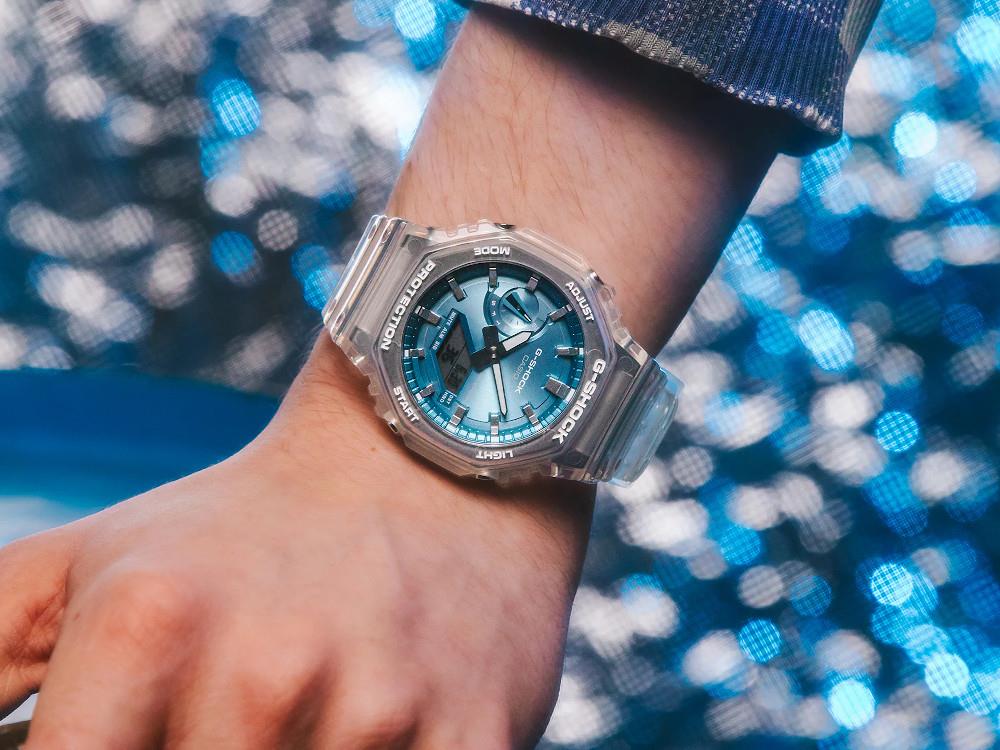 G-SHOCK Casio Classic Bright Metallic Quartz Watch, Blue, GA-2100BM-7A2ER - Image 3