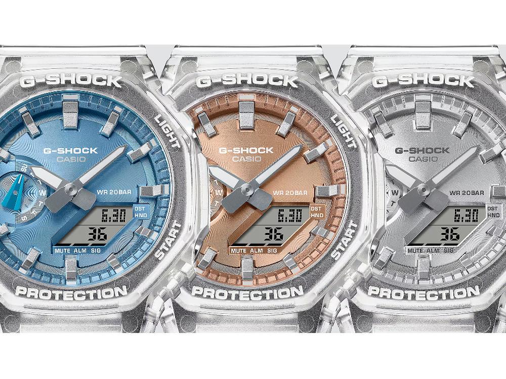 G-SHOCK Casio Classic Bright Metallic Quartz Watch, Blue, GA-2100BM-7A2ER - Image 4