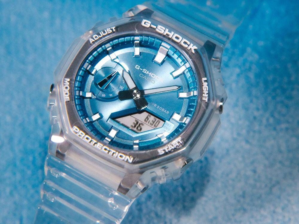 G-SHOCK Casio Classic Bright Metallic Quartz Watch, Blue, GA-2100BM-7A2ER - Image 5