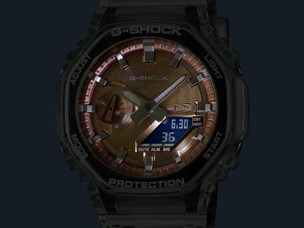 G-SHOCK Casio Classic Bright Metallic Quartz Watch, Gold pink, GA-2100BM-7A5ER - Image 6