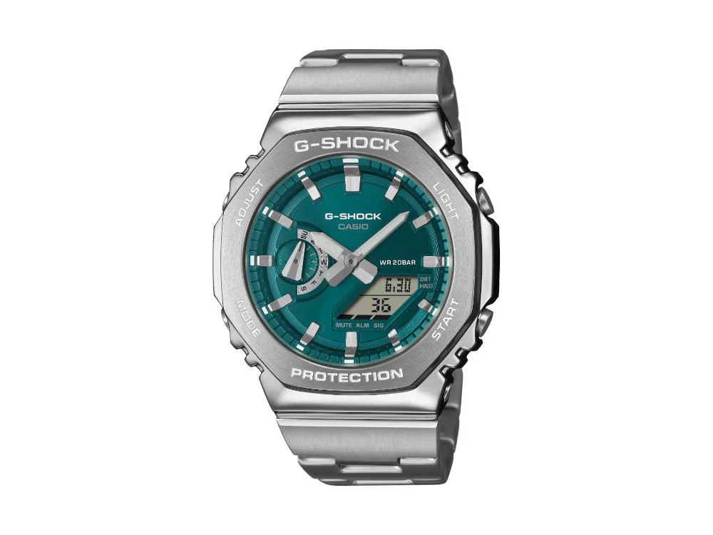 G-SHOCK Casio Classic Quartz Watch, Green, 49.3mm × 44.4mm, GM-2110D-3A1ER - Image 2