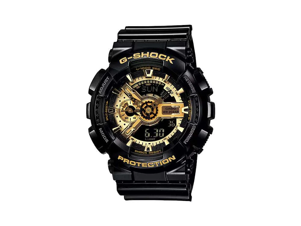 G-SHOCK Casio Classic Quartz Watch, Resin, Black, 55 × 51.2mm, GA-110GB-1AER - Image 2