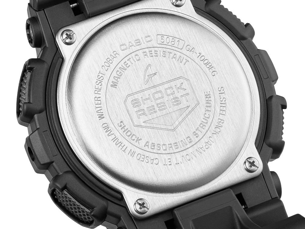 G-SHOCK Casio Classic Quartz Watch, Resin, Black, GA-100BEG-1AER - Image 3