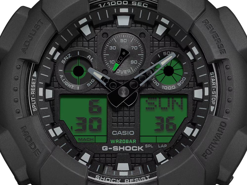 G-SHOCK Casio Classic Quartz Watch, Resin, Black, GA-100BEG-1AER - Image 4