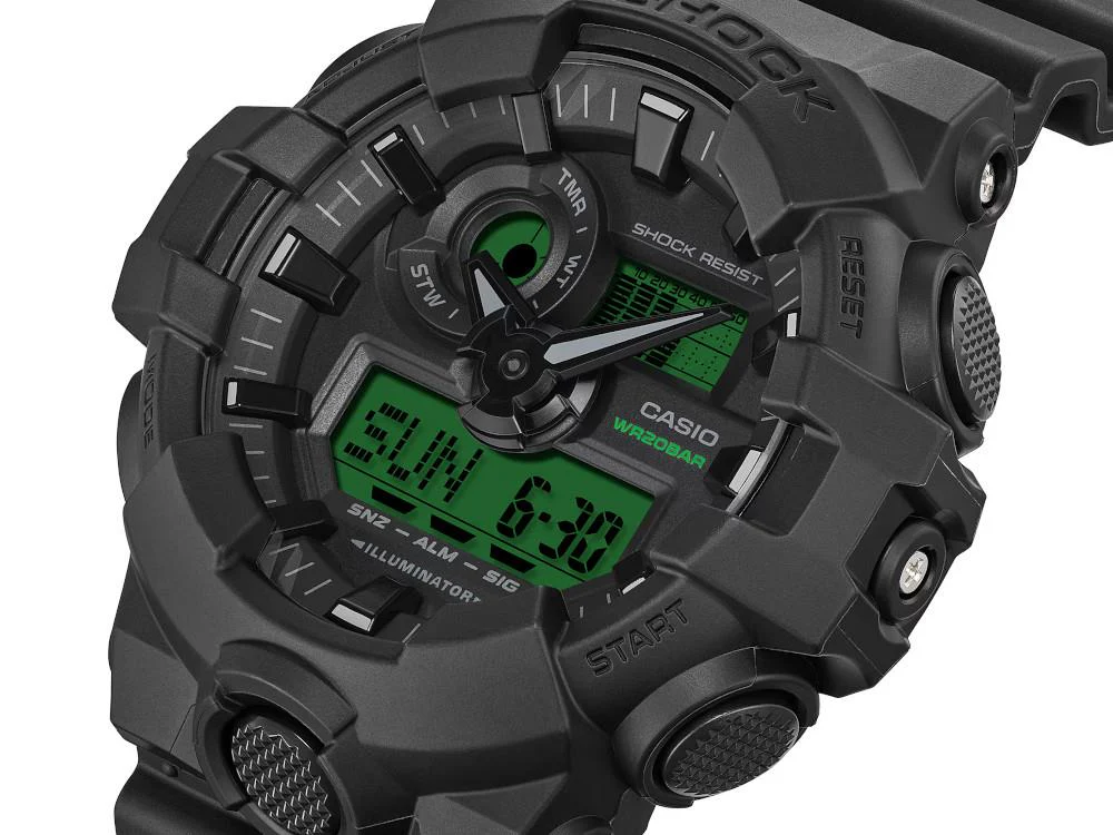 G-SHOCK Casio Classic Quartz Watch, Resin, Black,  GA-700BEG-1AER - Image 2