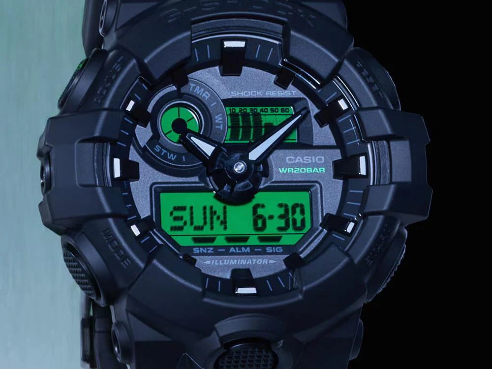 G-SHOCK Casio Classic Quartz Watch, Resin, Black,  GA-700BEG-1AER - Image 4