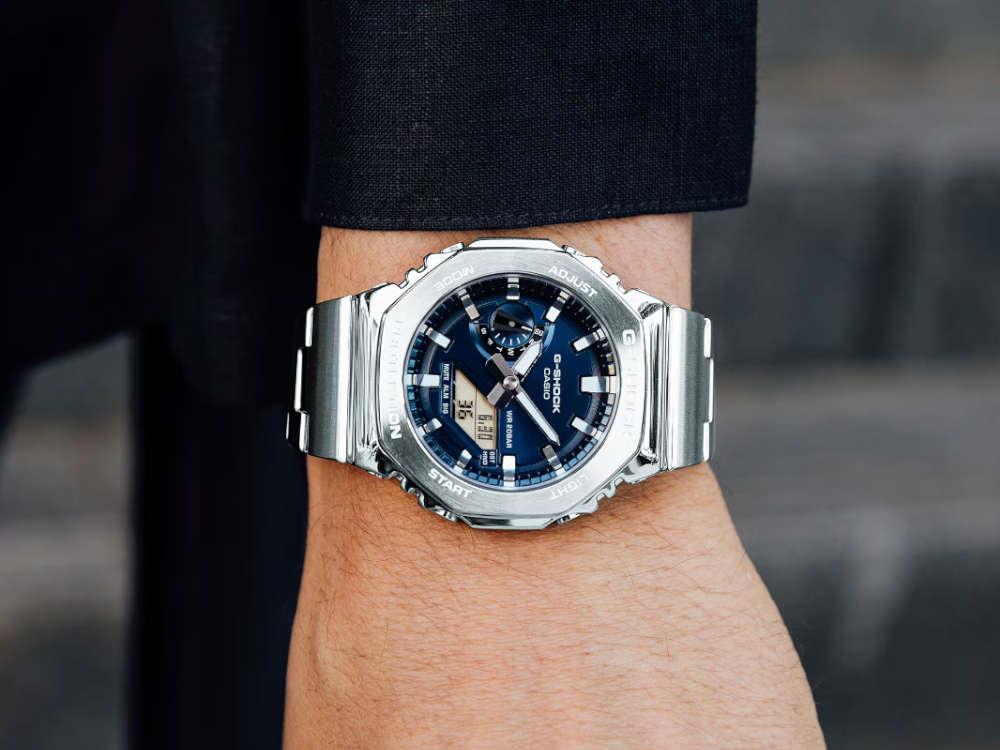 G-SHOCK Casio G-Steel Quartz Watch, Blue, 49.3mm × 44.4mm, GM-2110D-2BER - Image 3