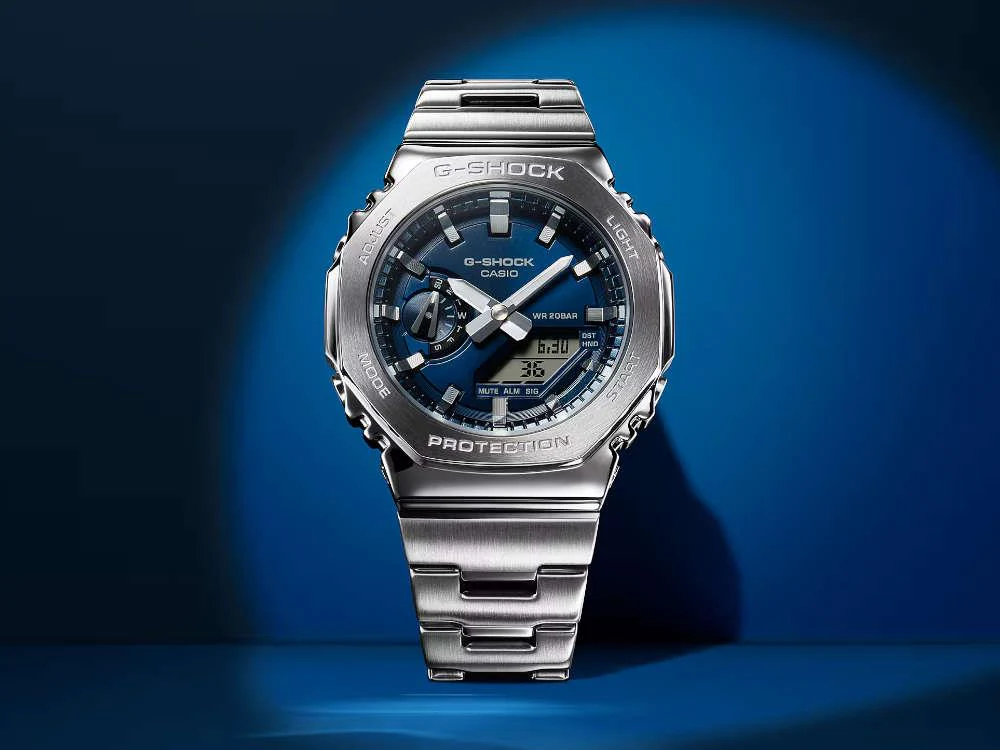 G-SHOCK Casio G-Steel Quartz Watch, Blue, 49.3mm × 44.4mm, GM-2110D-2BER - Image 4
