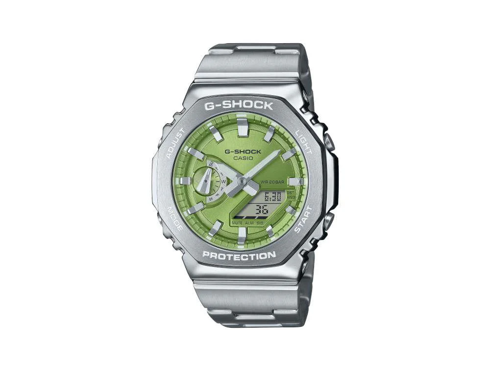 G-SHOCK Casio G-Steel Quartz Watch, Green, 49.3mm × 44.4mm, GM-2110D-3AER - Image 2