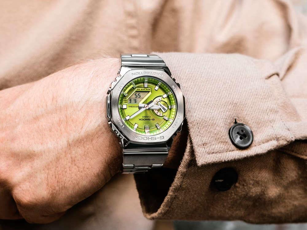 G-SHOCK Casio G-Steel Quartz Watch, Green, 49.3mm × 44.4mm, GM-2110D-3AER - Image 3