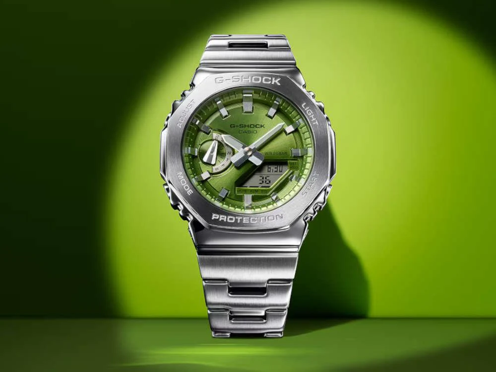 G-SHOCK Casio G-Steel Quartz Watch, Green, 49.3mm × 44.4mm, GM-2110D-3AER - Image 4