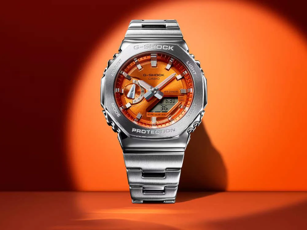 G-SHOCK Casio G-Steel Quartz Watch, Orange, 49.3mm × 44.4mm, GM-2110D-4AER - Image 4
