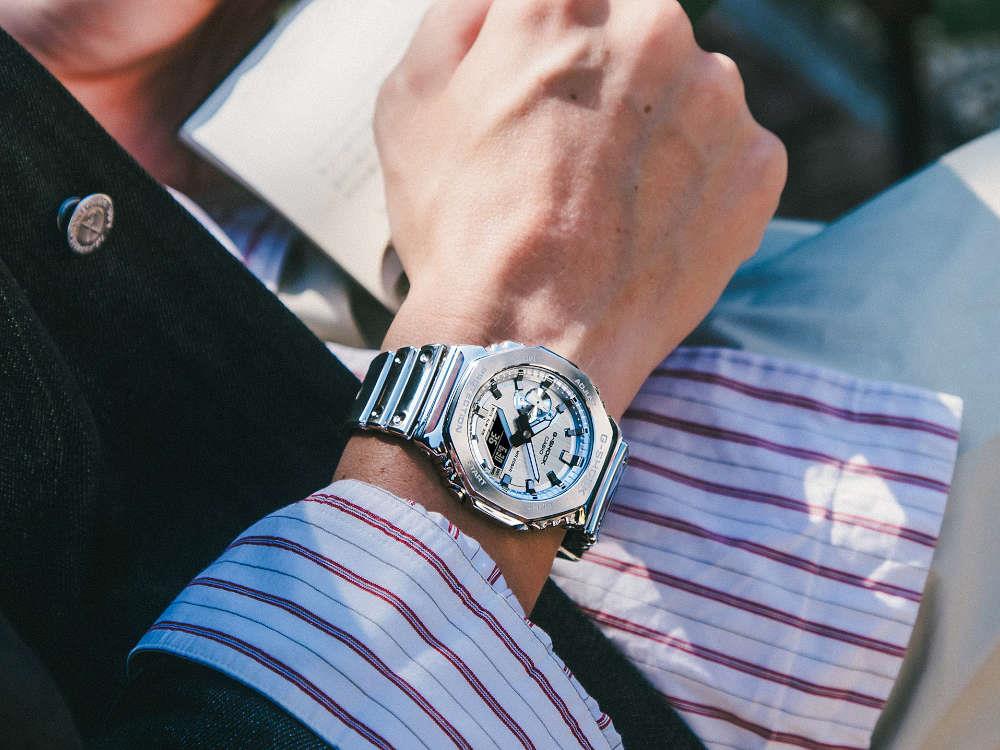 G-SHOCK Casio G-Steel Quartz Watch, Silver, 49.3mm × 44.4mm, GM-2100YM-8AER - Image 3