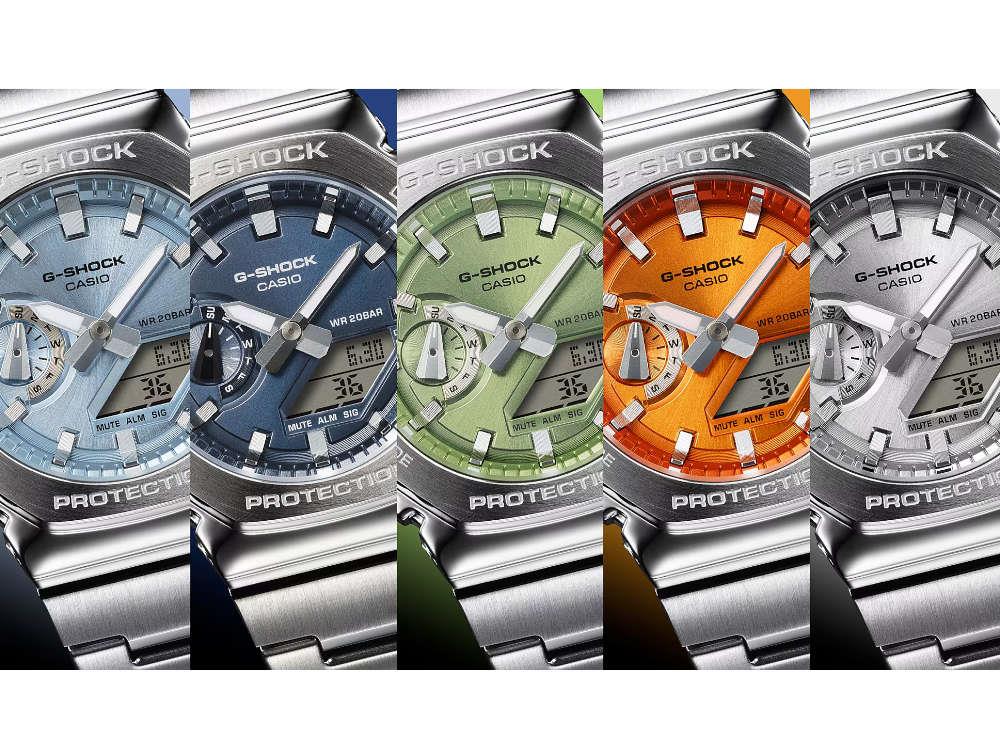 G-SHOCK Casio G-Steel Quartz Watch, Silver, 49.3mm × 44.4mm, GM-2110D-7AER - Image 5