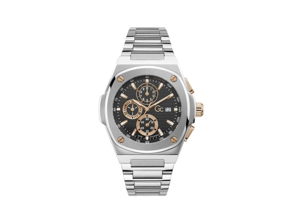 GC Watches Coussin Shape Quartz Watch, Black, 44 mm, Mineral crystal, Y99001G2MF - Image 2