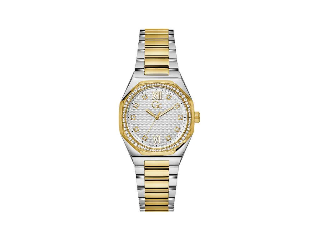 GC Watches Coussin Sleek Lady Quartz Watch, White, 34 mm, Z25002L1MF - Image 2