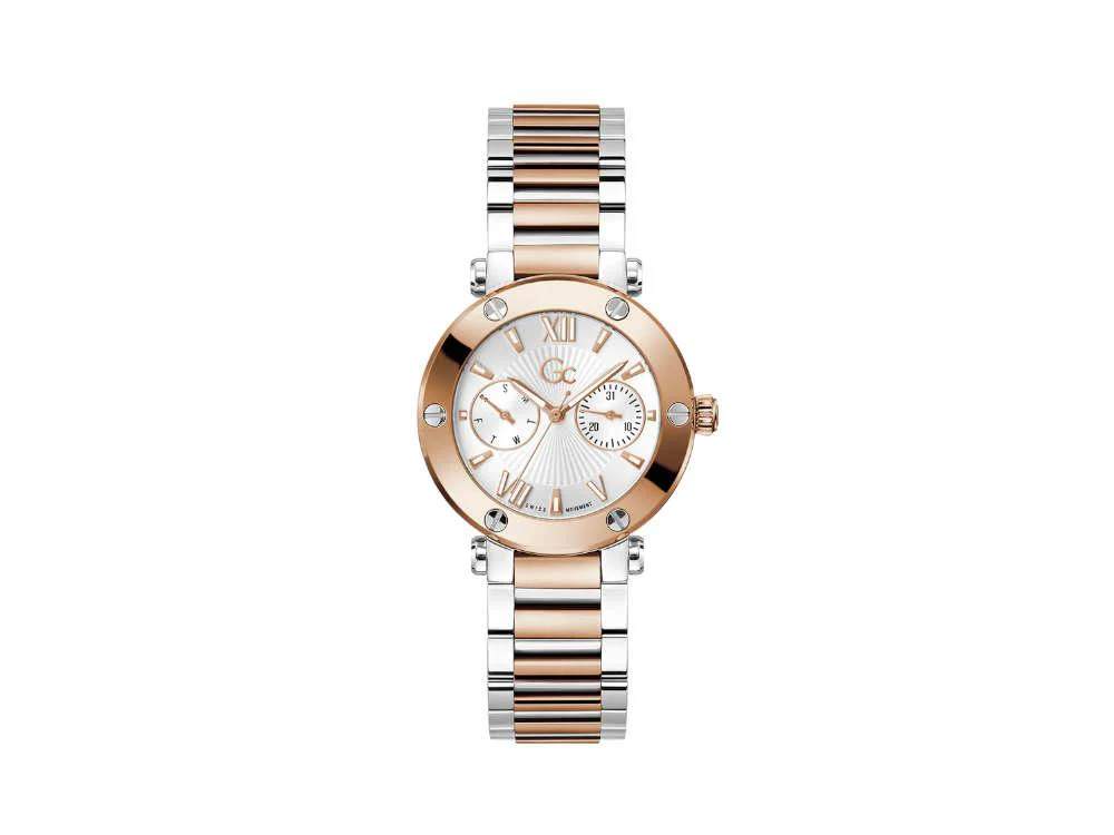 GC Watches GC Aura Quartz Watch, PVD Rose Gold, White, 36 mm, Z48002L1MF - Image 2