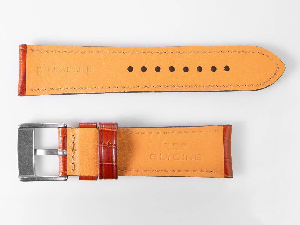 Glycine, Leather strap, 24mm, Brown, LBK7BH-24 - Image 3