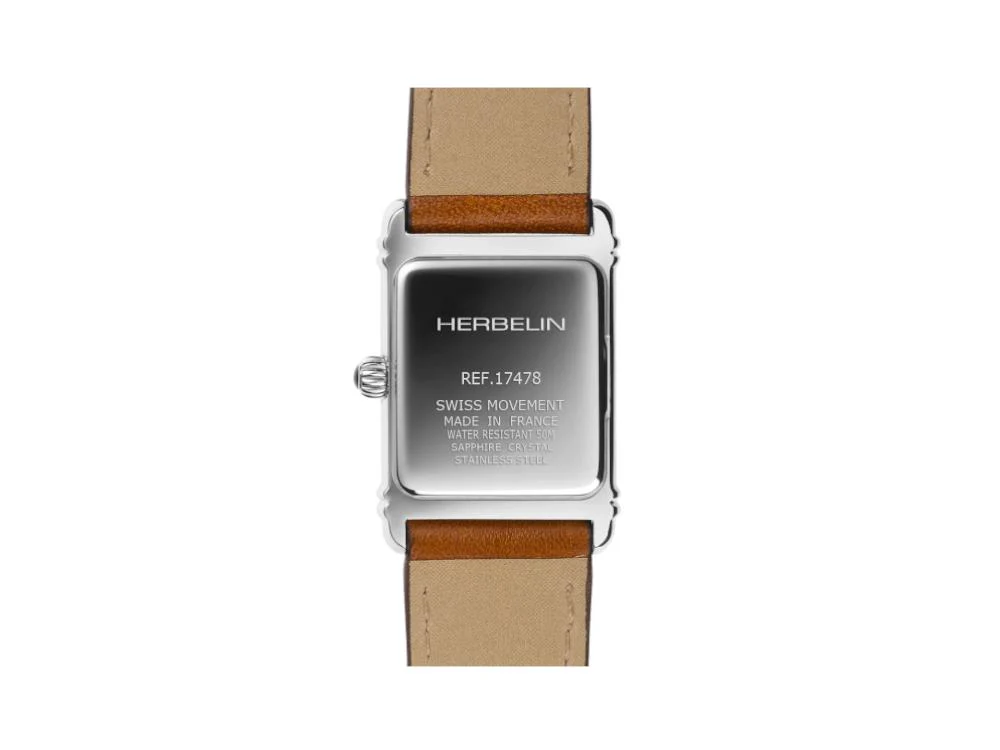 Herbelin Art Déco Quartz Watch, White, 24.4 mm, 17478AP22GD - Image 5