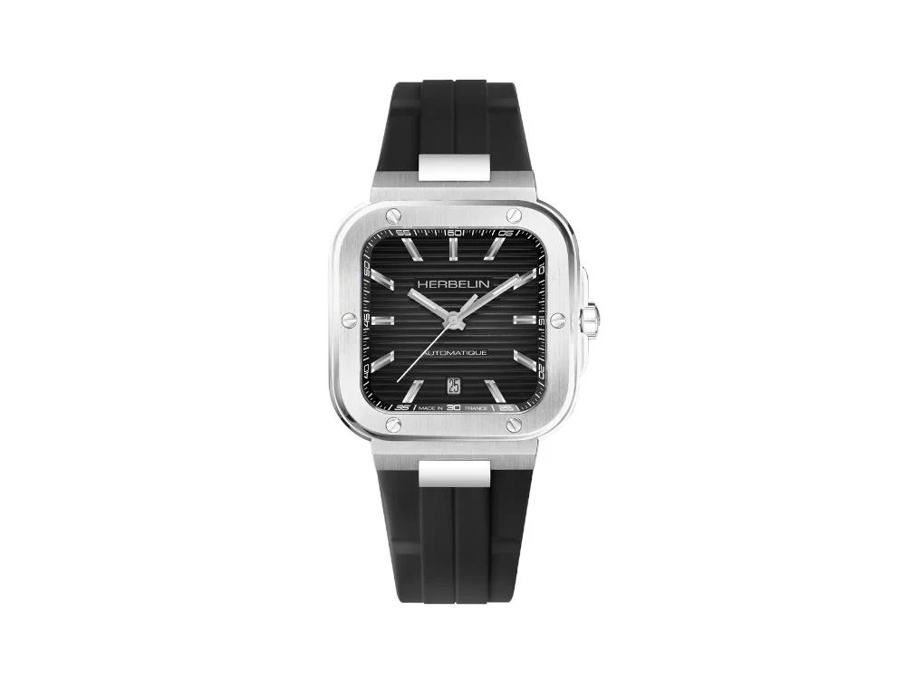 Herbelin Cap Camarat Square Automatic Watch, Black, 39 mm, 1646A14CA - Image 2