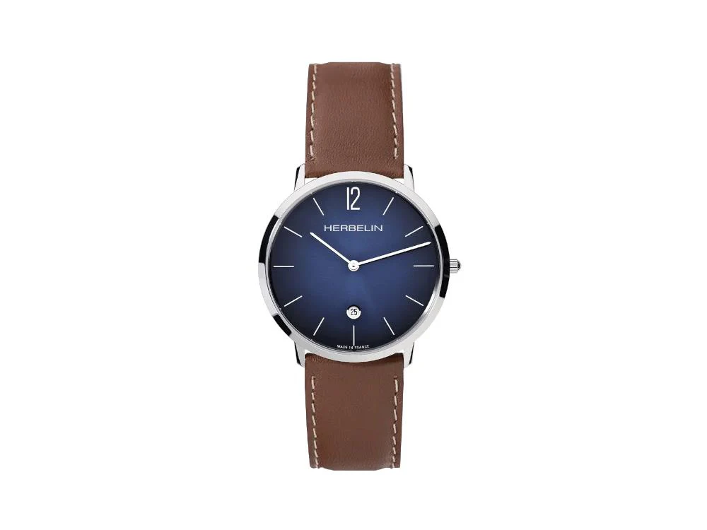 Herbelin City Quartz Watch, Stainless Steel 316L, Blue, Day, 19515AP15GD - Image 2