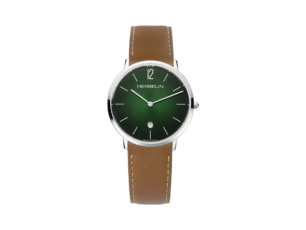 Herbelin City Quartz Watch, Stainless Steel 316L, Green, 39 mm, 19515AP16GD - Image 2